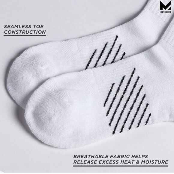 Active Performance Crew Socks Ventilated Heat Release Unisex 2, 2-Packs Size L - Picture 7 of 9